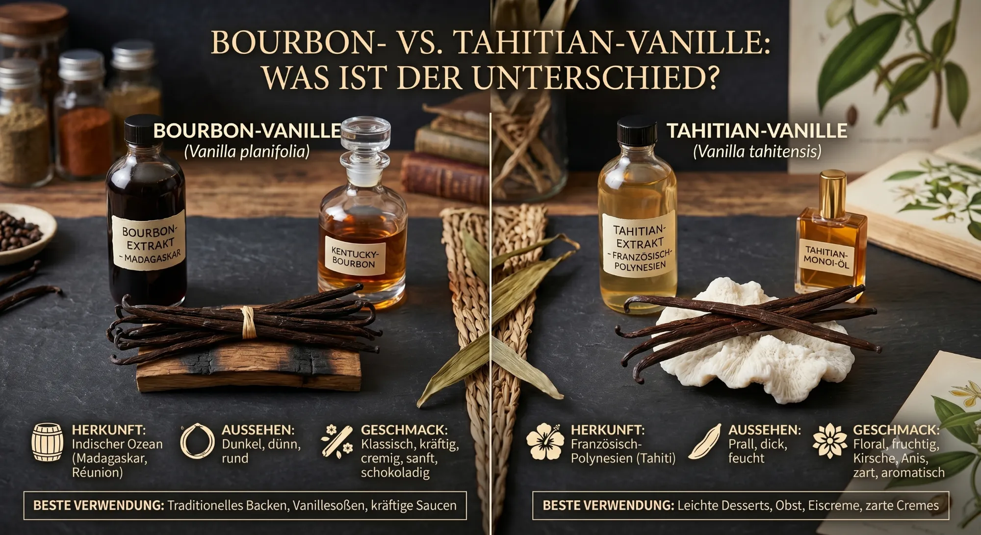 Bourbon vs. Tahiti-Vanille: Was ist der Unterschied?